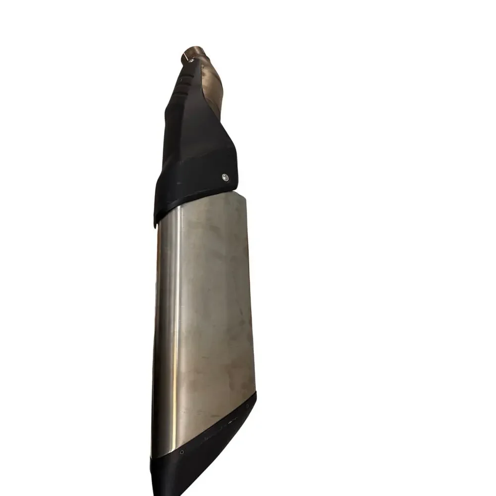 . motorcycle exhaust system, specifically an SC-Project exhaust for an Aprilia